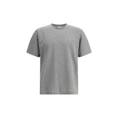 Camiseta oversize de algodón gris de Saint Laurent