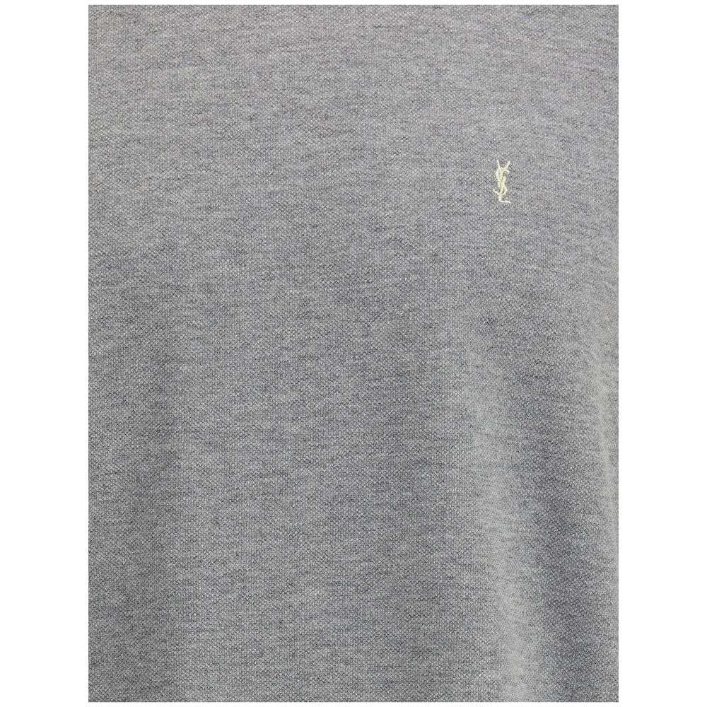 Camiseta oversize de algodón gris de Saint Laurent