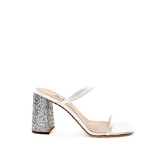 Sandalia de seda blanca Miu Miu