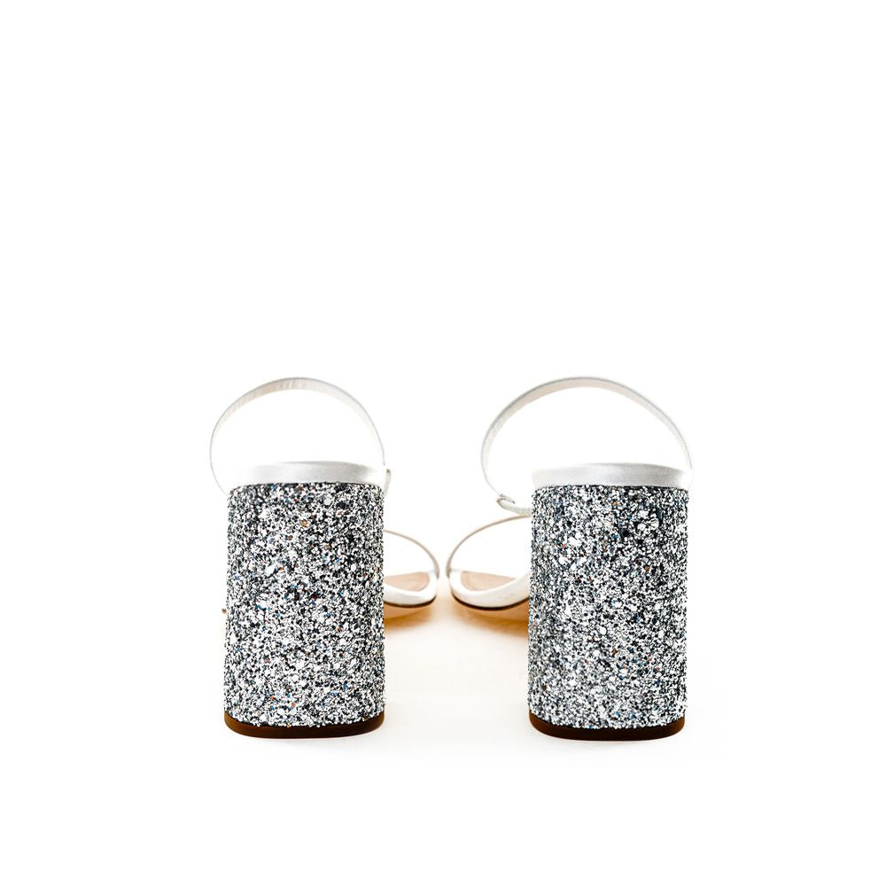 Sandalia de seda blanca Miu Miu
