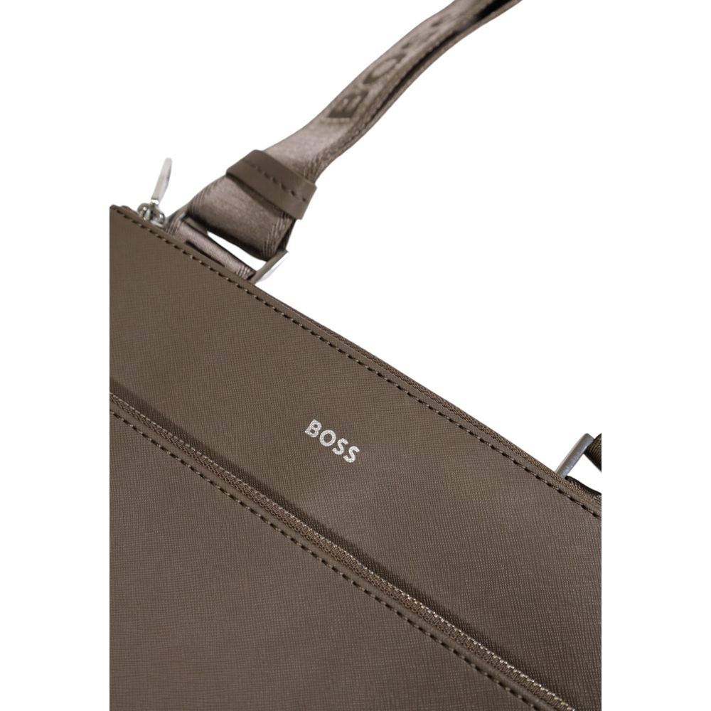 Bolso mensajero de piel verde de Hugo Boss