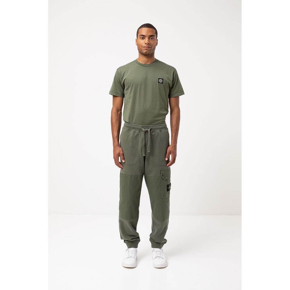 Pantalones de algodón verde Stone Island para hombre