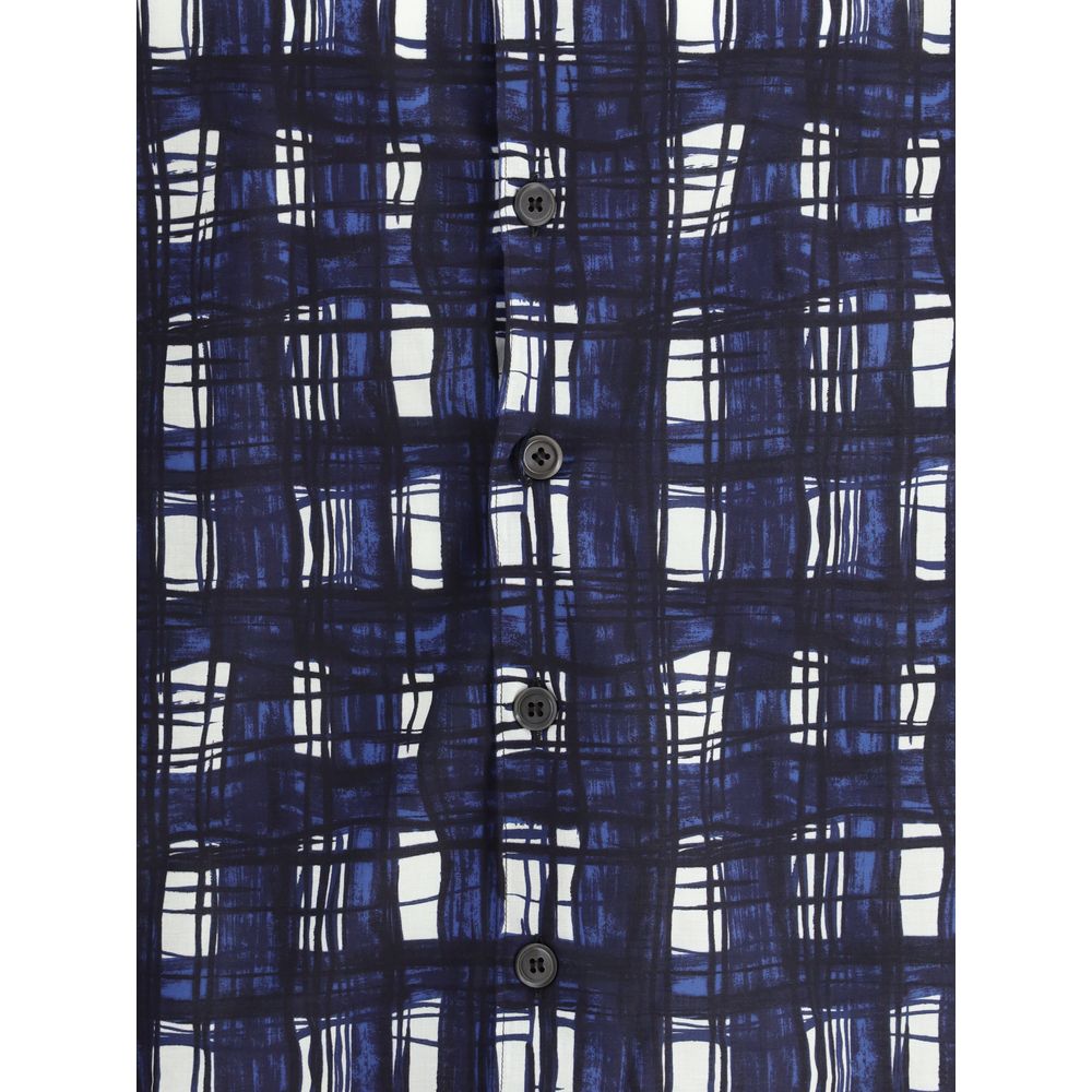 Camisa con estampado de cuadros Madras de Prada