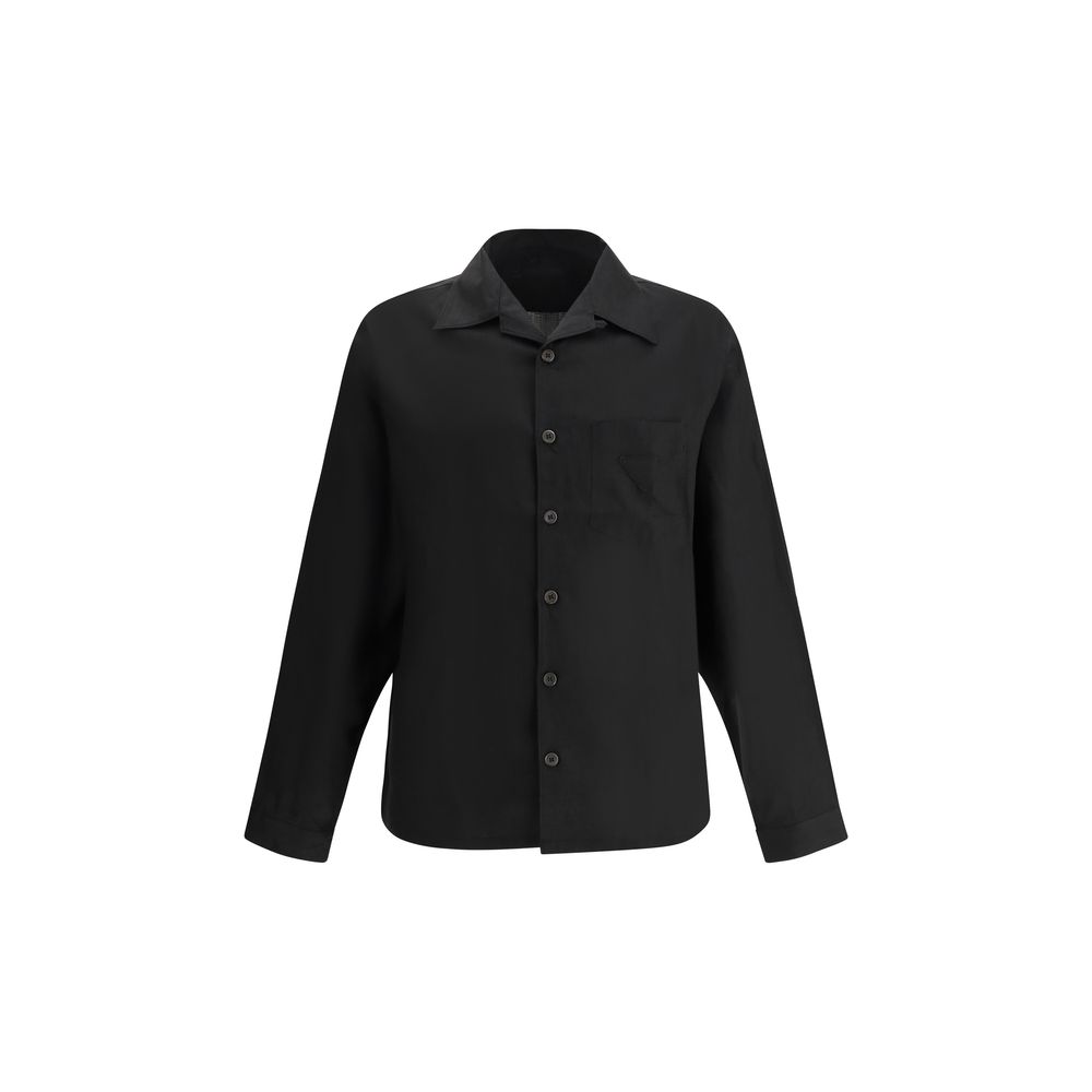Camisa de lino negra Prada