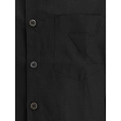 Camisa de lino negra Prada