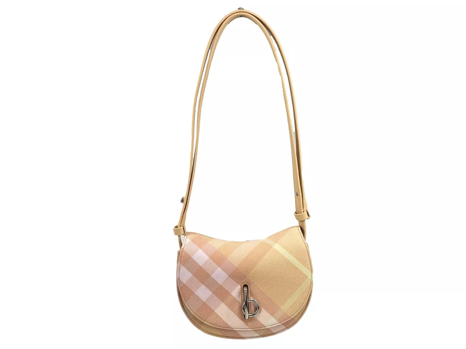 Bolso bandolera Burberry Mini Check Rocking Horse color melocotón