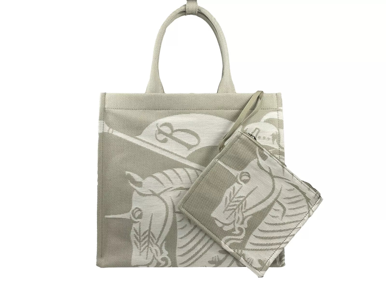 Bolso tote Burberry EKD de lona con monedero en beige