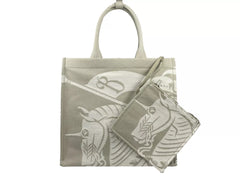 Bolso tote Burberry EKD de lona con monedero en beige