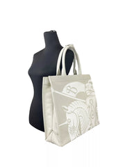 Bolso tote Burberry EKD de lona con monedero en beige