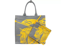 Bolso tote de lona Burberry EKD con monedero, color gris girasol