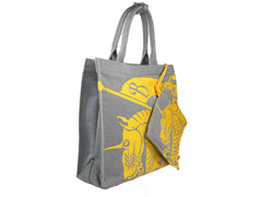 Bolso tote de lona Burberry EKD con monedero, color gris girasol