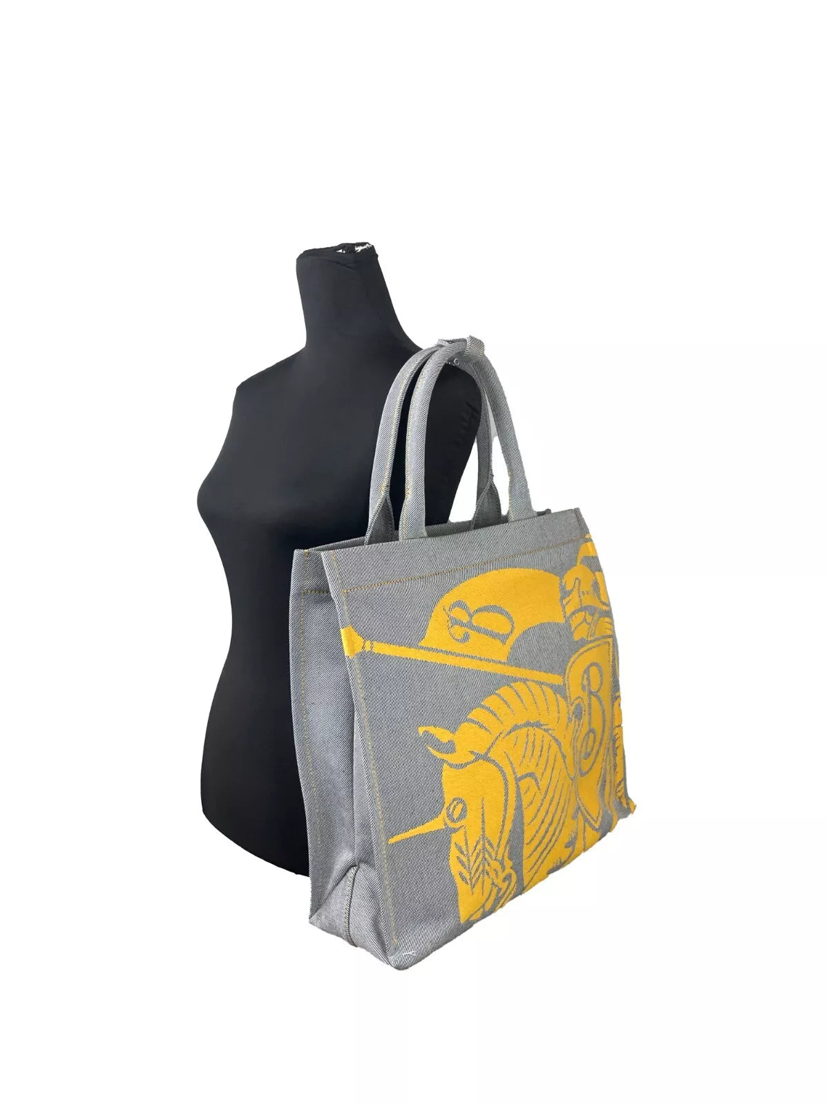 Bolso tote de lona Burberry EKD con monedero, color gris girasol