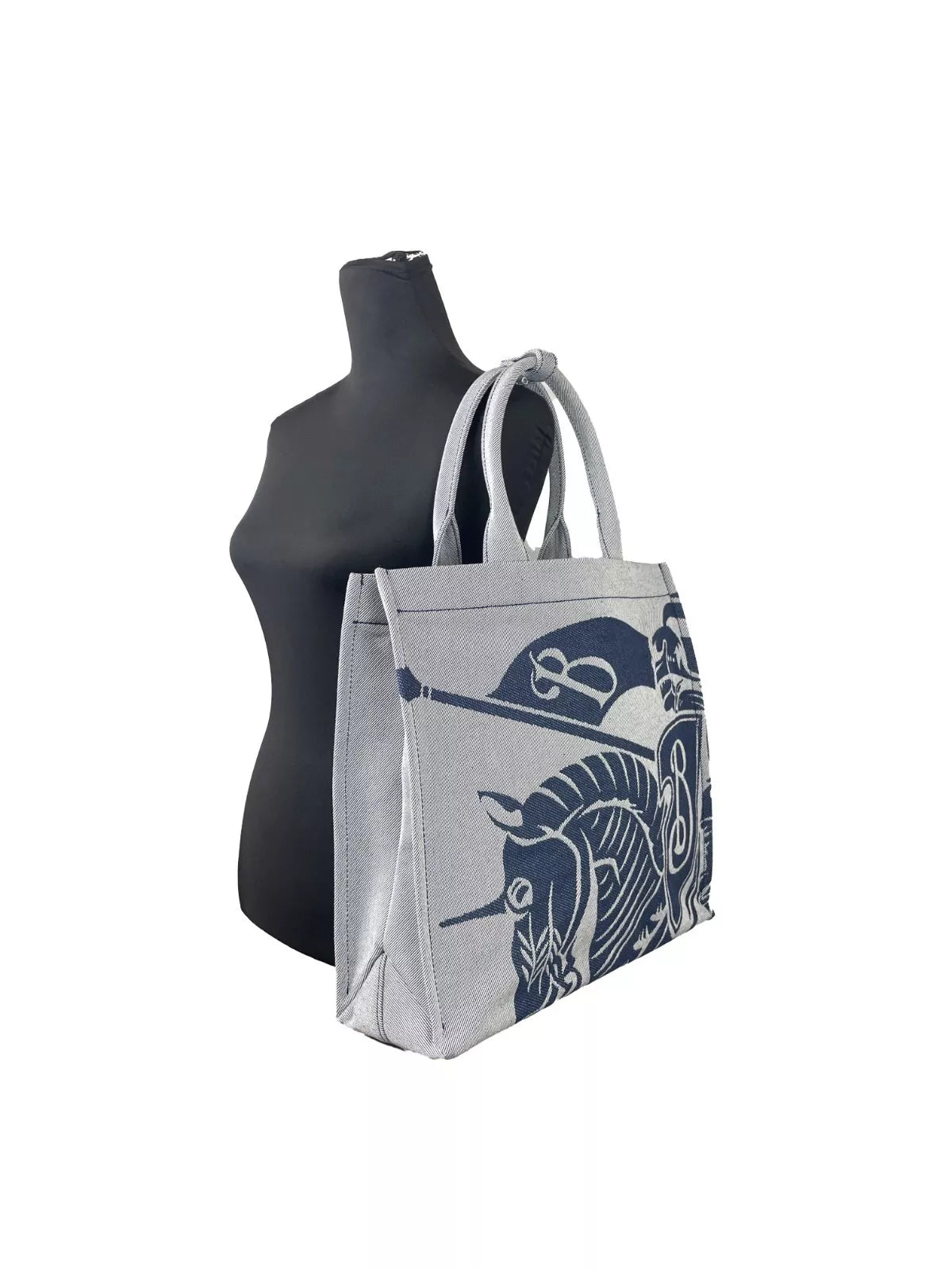 Bolso tote Burberry de lona azul marino EKD con monedero
