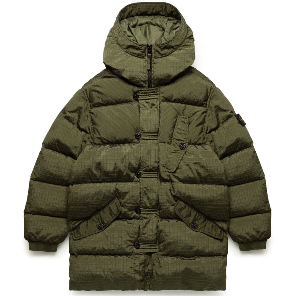Chaqueta de nailon verde de Stone Island
