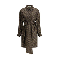 Vestido camisero con estampado FF de Fendi