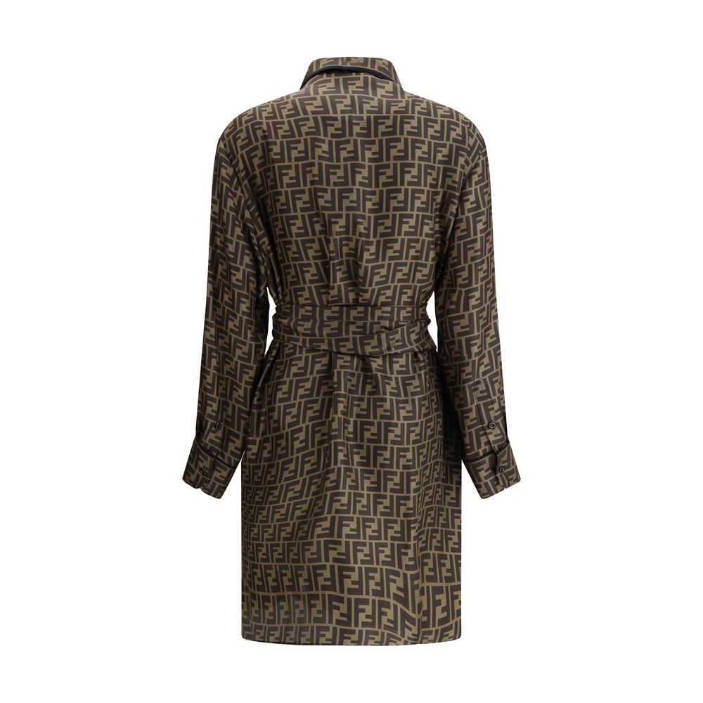 Vestido camisero con estampado FF de Fendi