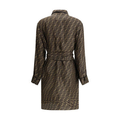 Vestido camisero con estampado FF de Fendi