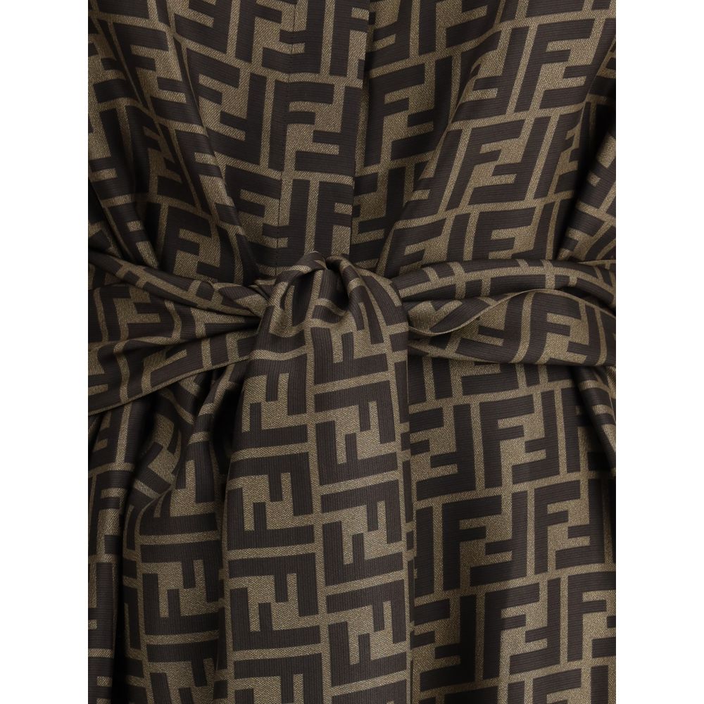 Vestido camisero con estampado FF de Fendi