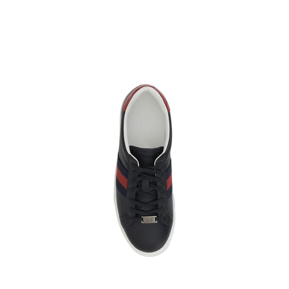 Zapatillas deportivas de cuero negro Gucci