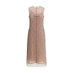 Vestido midi de encaje Fendi