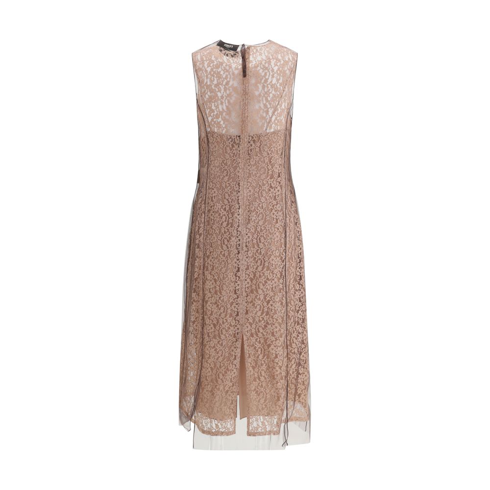 Vestido midi de encaje Fendi