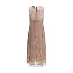 Vestido midi de encaje Fendi