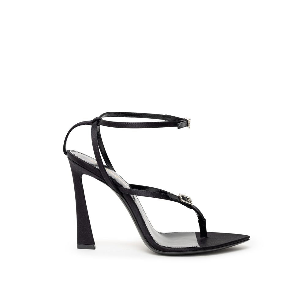 Sandalia E Raso de cuero negro de Saint Laurent