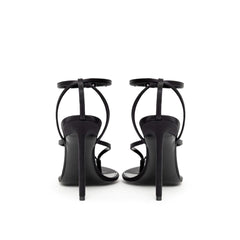 Sandalia E Raso de cuero negro de Saint Laurent
