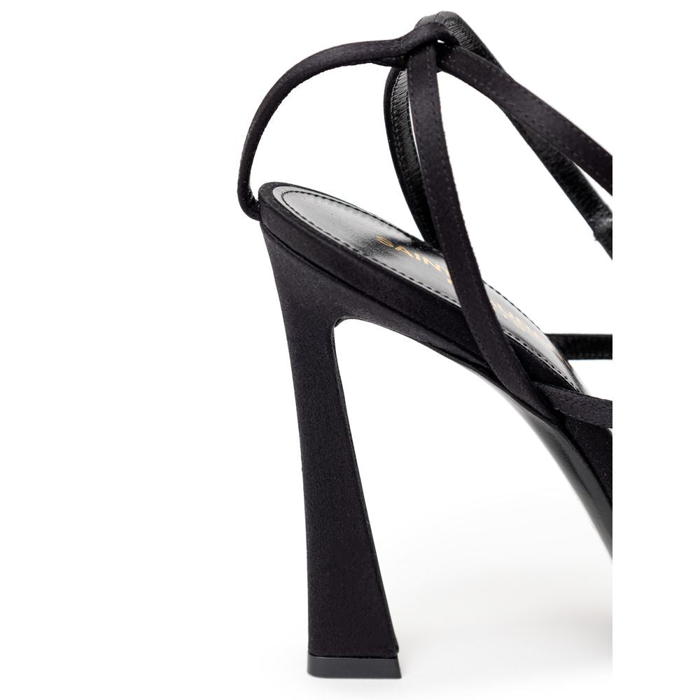 Sandalia E Raso de cuero negro de Saint Laurent