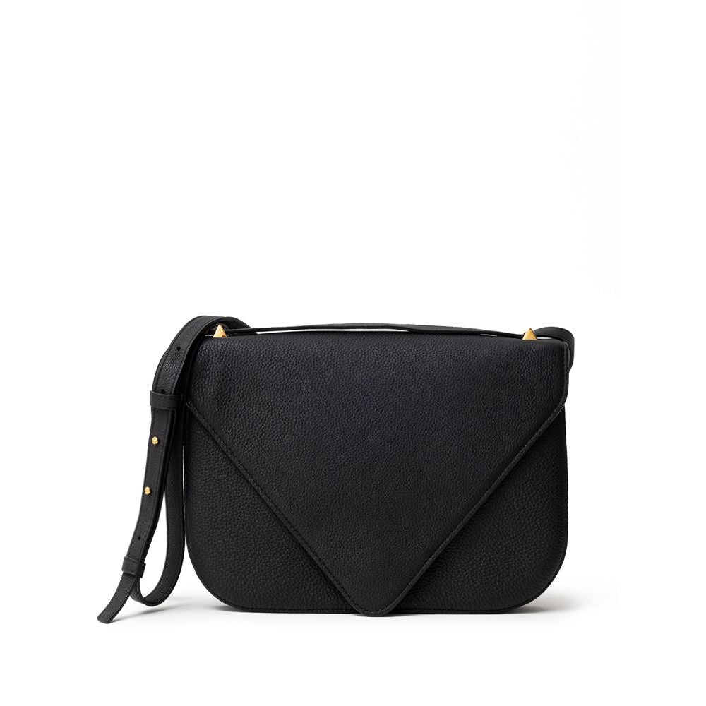 Bolso de hombro de piel negra de Bottega Veneta