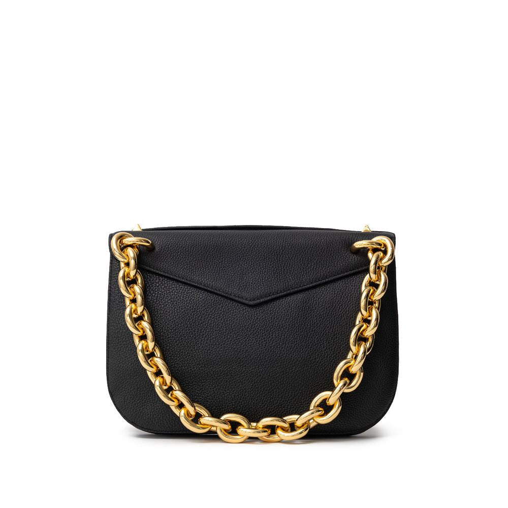 Bolso de hombro de piel negra de Bottega Veneta