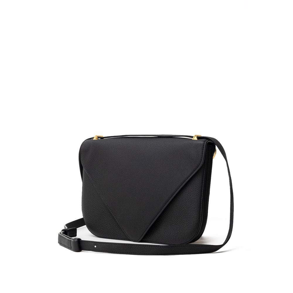 Bolso de hombro de piel negra de Bottega Veneta