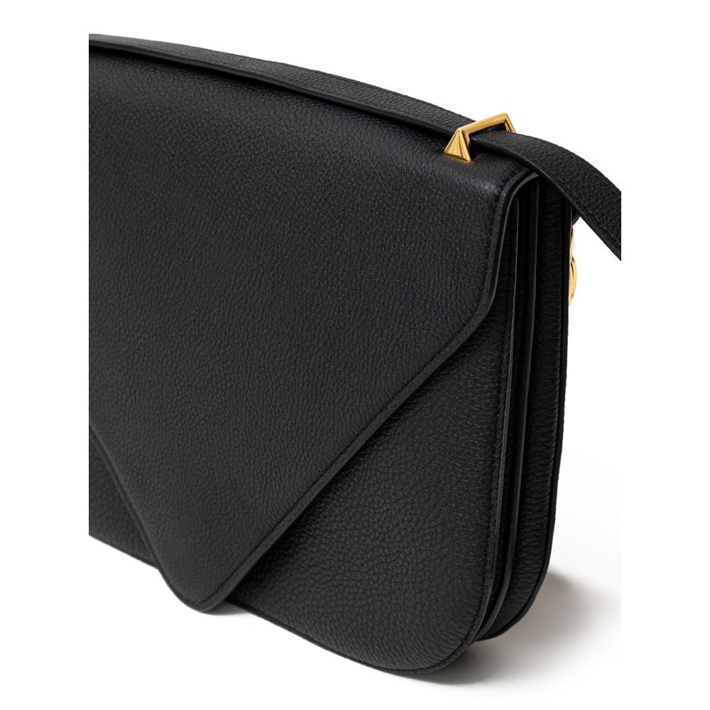 Bolso de hombro de piel negra de Bottega Veneta