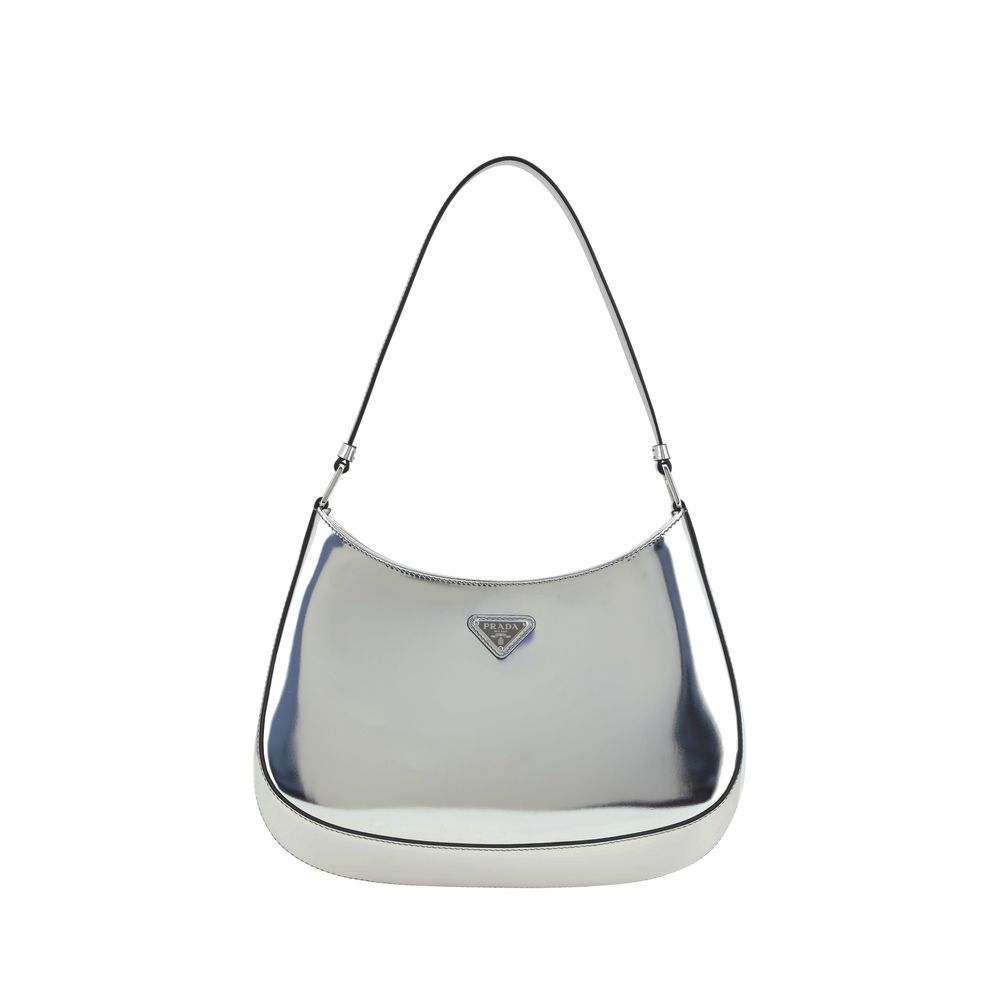 Bolso de hombro de piel patentada de Prada