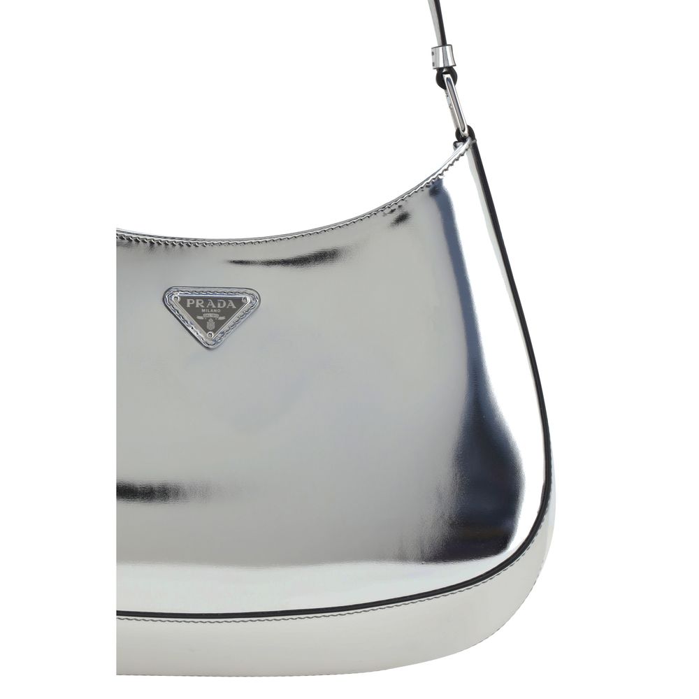 Bolso de hombro de piel patentada de Prada
