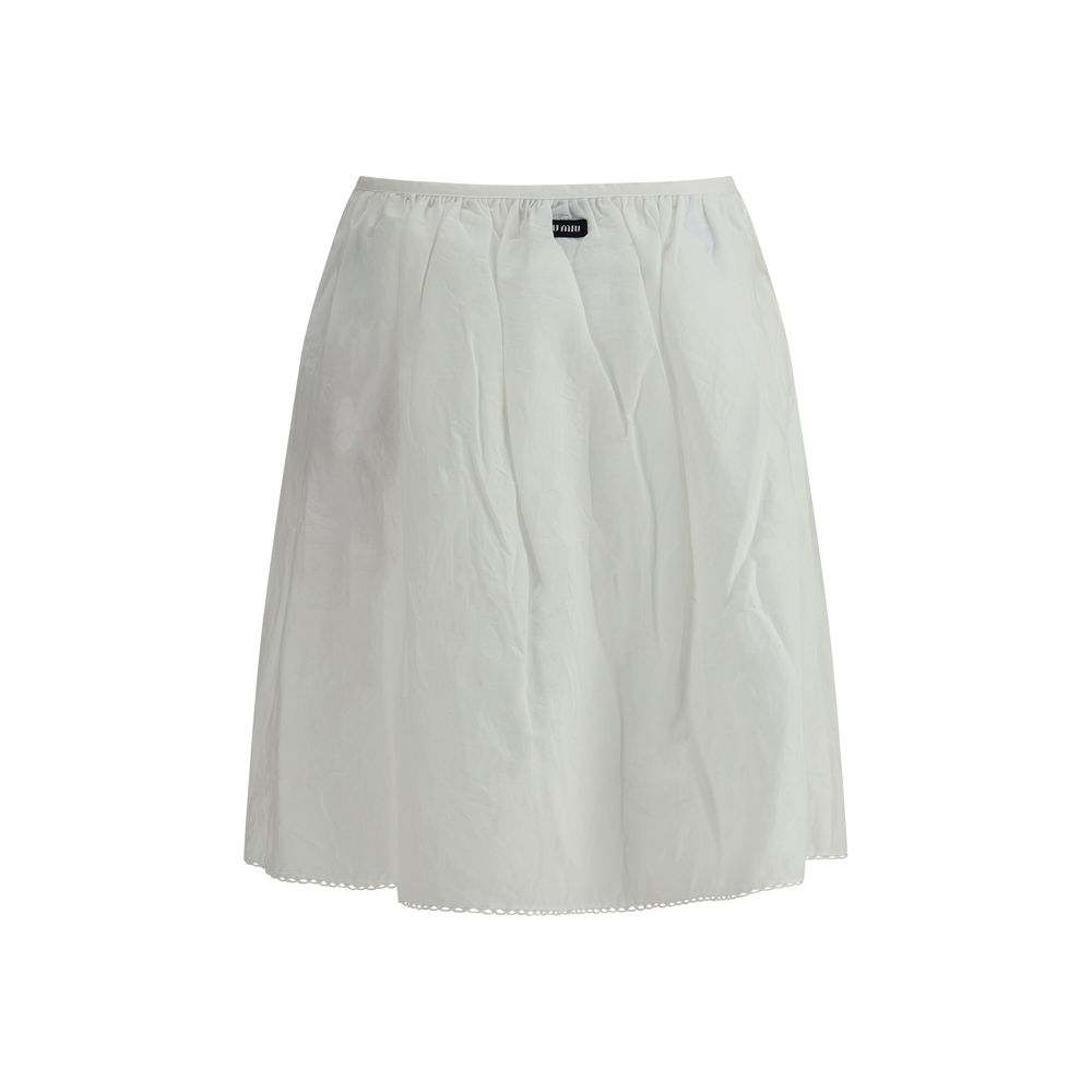 Falda de algodón Miu Miu
