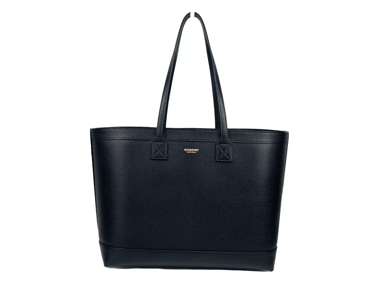 Bolso tote Burberry de piel granulada mediana negra