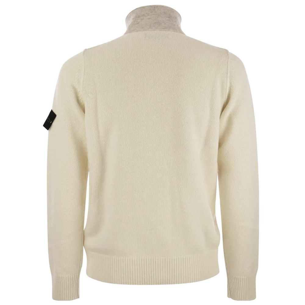 Suéter de lana blanca de Stone Island