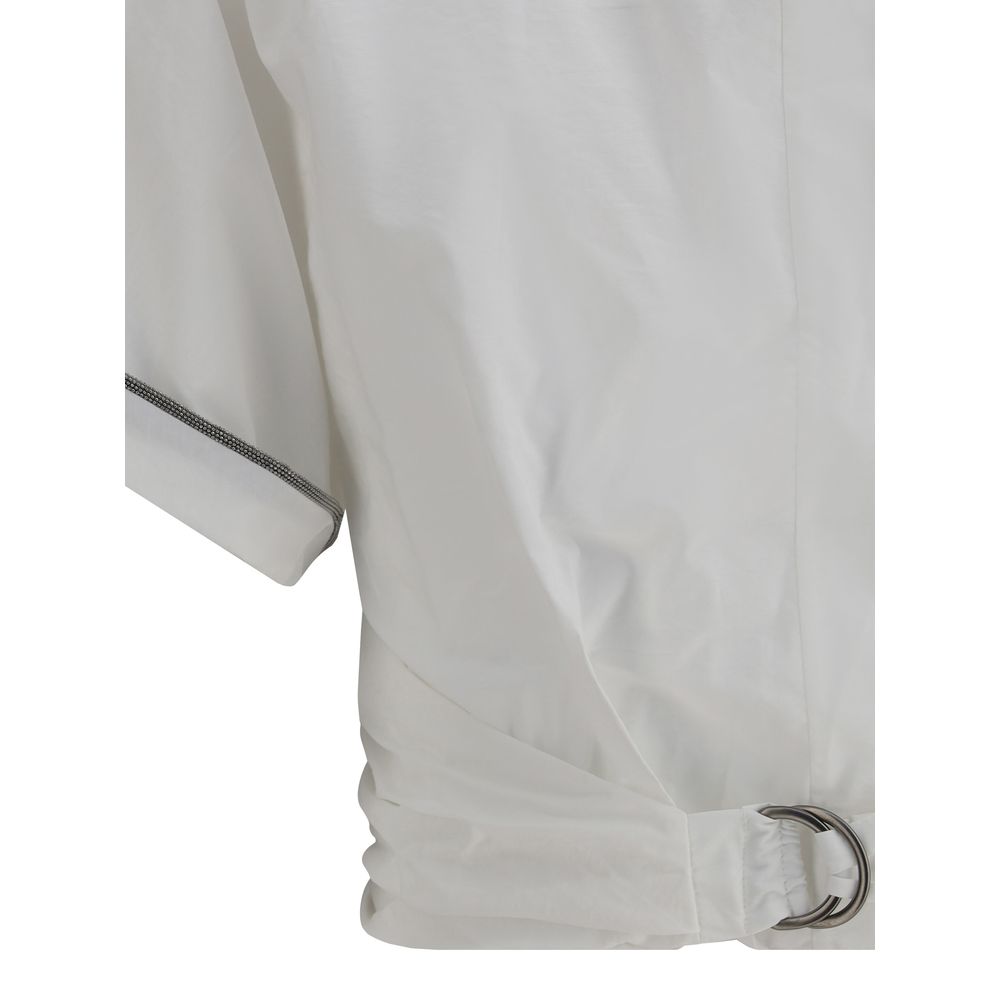 Blusa con cintura anudada con hebilla Brunello Cucinelli