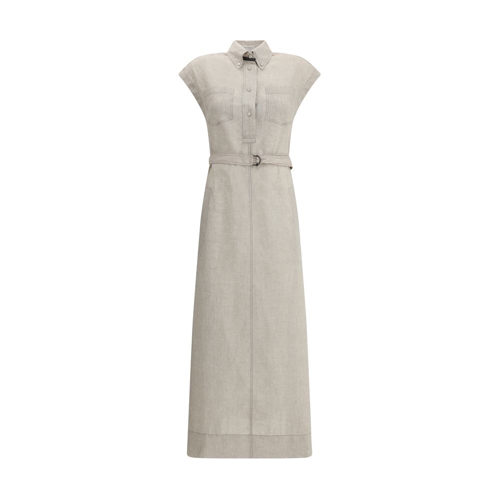 Brunello Cucinelli Vestido largo de lino