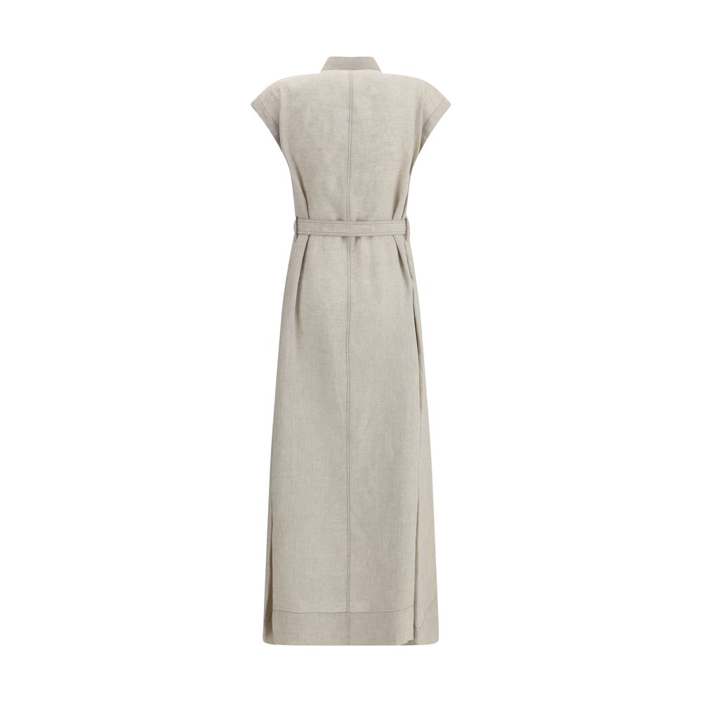 Brunello Cucinelli Vestido largo de lino