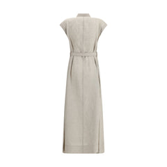 Brunello Cucinelli Vestido largo de lino