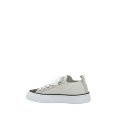 Brunello Cucinelli Zapatillas deportivas de malla de algodón y ante