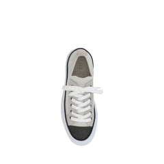Brunello Cucinelli Zapatillas deportivas de malla de algodón y ante