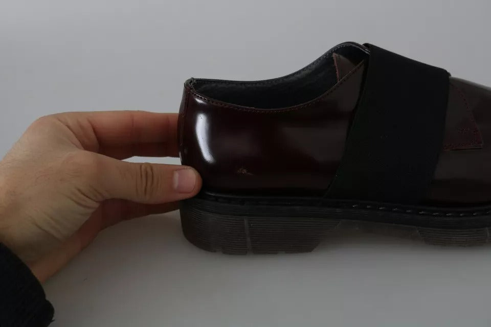 Zapatos Dr. Martens de cuero marrón oscuro con correa elástica