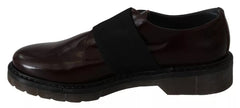 Zapatos Dr. Martens de cuero marrón oscuro con correa elástica