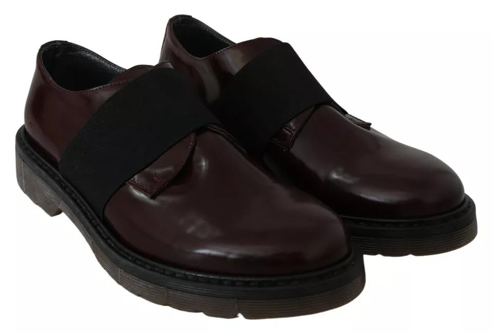 Zapatos Dr. Martens de cuero marrón oscuro con correa elástica
