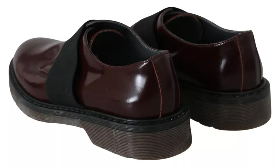 Zapatos Dr. Martens de cuero marrón oscuro con correa elástica