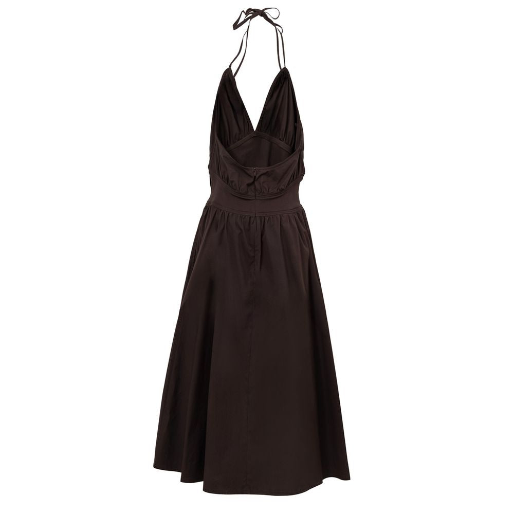Vestido de algodón marrón de Bottega Veneta