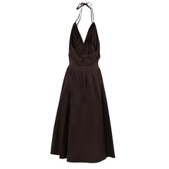 Vestido de algodón marrón de Bottega Veneta